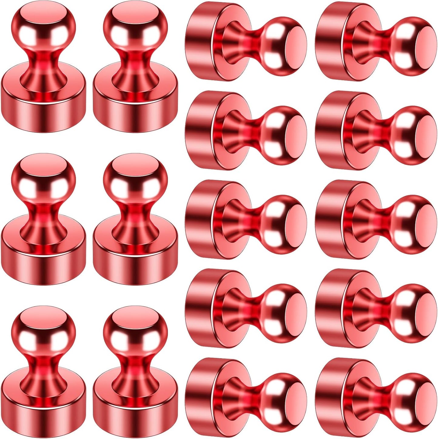 VNDUEEY 16 Pack Red Fridge Magnets, Refrigerator Magnet, Strong Magnets for Whiteboard, Magnetic Push Pins, Cute Magnet for Kitchen, Office, School, Adults