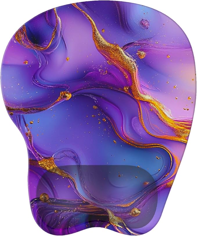 Upgrade Ergonomic Mouse Pad,Non Slip Mousepad Wrist Rest Support for Office, Computer, Laptop & Mac(B-Art Purple Marble)