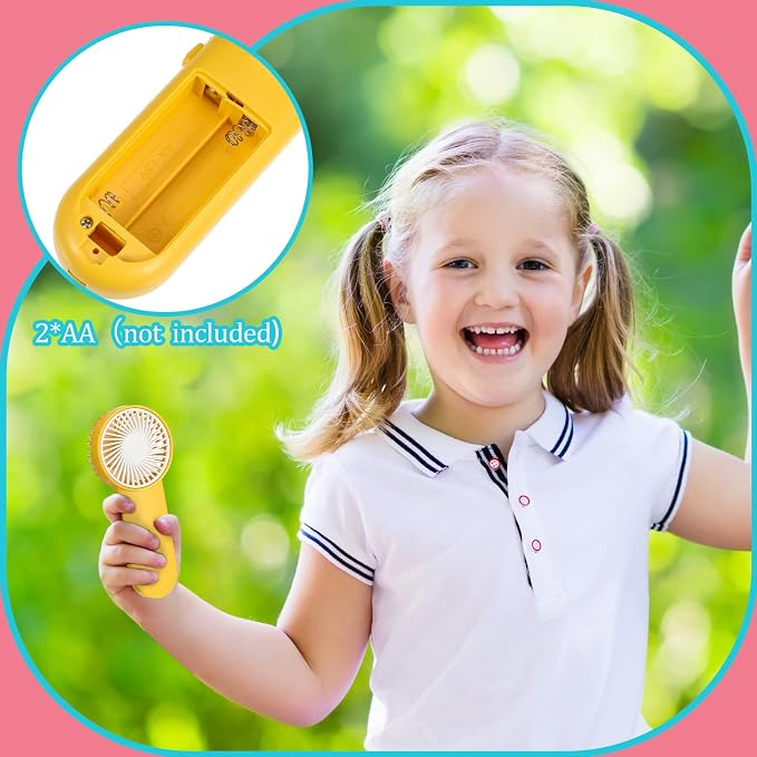 Sumind 20 Pcs Small Personal Portable Fan Mini Handheld Bulk 1 Speed Electric Cute Battery Powered for Neck Lash Makeup Women Men Travel Camping Indoor Outdoor Summer (Colorful)