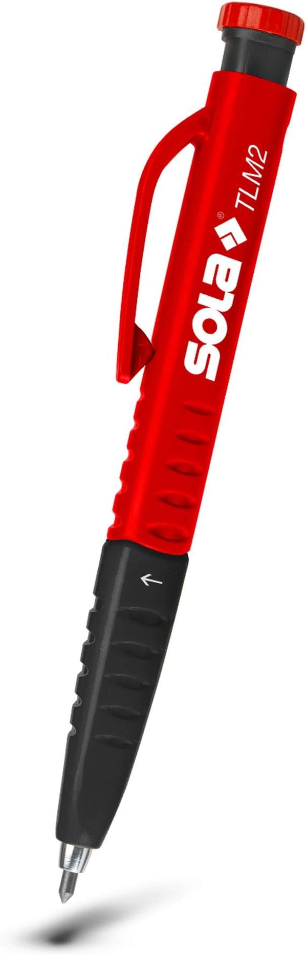 SOLA TLM2 Deep Hole Marker Construction Pencil with Built-In Sharpener, Long-Tip Woodworking Pencil, Graphite Multi-Purpose Marker