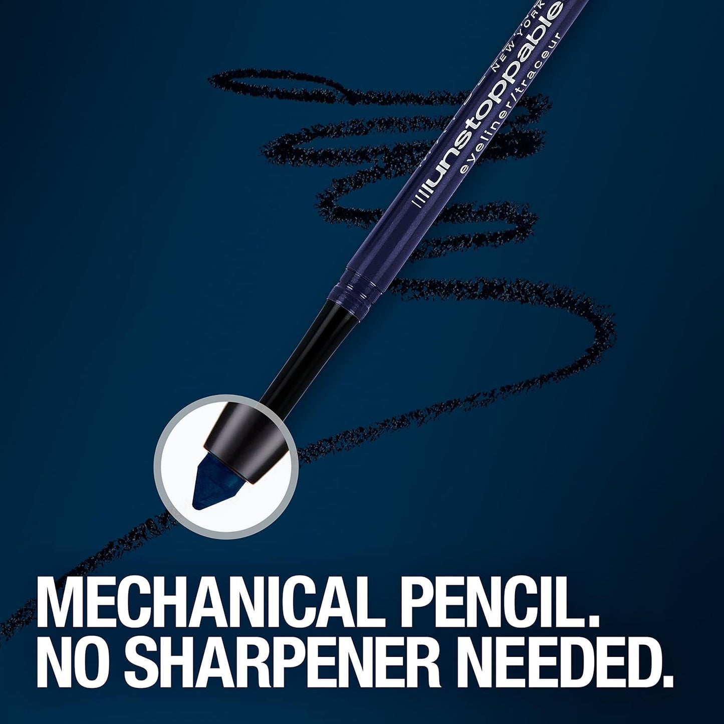 MAYBELLINE NEW YORK Unstoppable Eyeliner Carded, Pewter, 0.01 Ounce