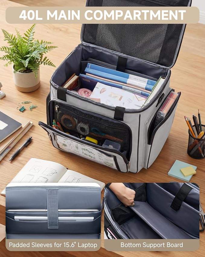 Amythe Teacher Bag with Wheels, 15.6" Rolling Briefcase for Women for Work | Water-Resistant • Detachable Trolley & 5 Wheels • Charger & bottle storage
