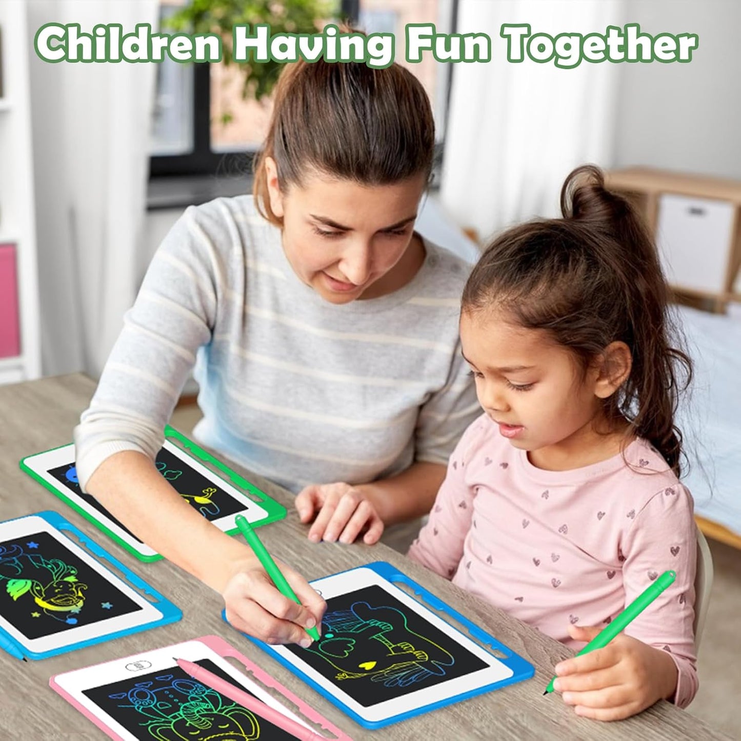 12 Pack LCD Writing Tablet for Kids, 6.5 Inch Colorful Doodle Board Drawing Tablet, Erasable Reusable Drawing Pads, Educational Learning Toys Birthday Gifts for Girls Boys Age 3 4 5 6 7 8
