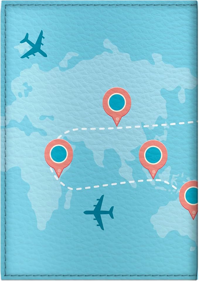 Passport Cover for Kids, Women and Men, Cute Travel Passport Holder (Airplane)