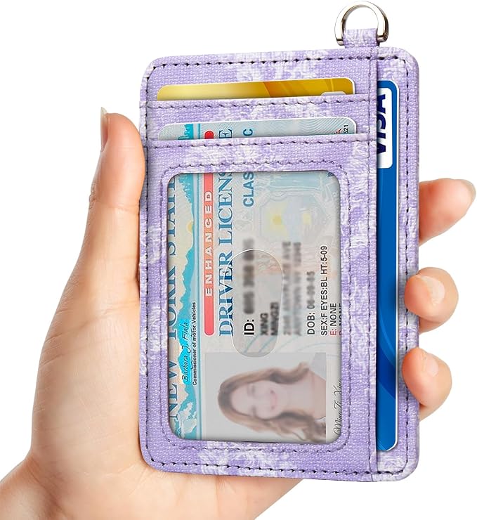 Slim Minimalist Front Pocket Wallet, RFID Blocking Credit Card Holder Wallet with Detachable D-Shackle for Men Women