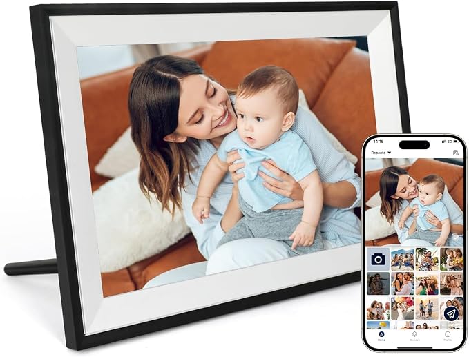 Digital Picture Frame, 10.1 Inch Digital Photo Frame with 1280 * 800 HD IPS Touch Screen, Smart Digital Frame Built-in 32GB Memory, Auto-Rotate Easy Setup Share Photos & Videos via AiMOR App