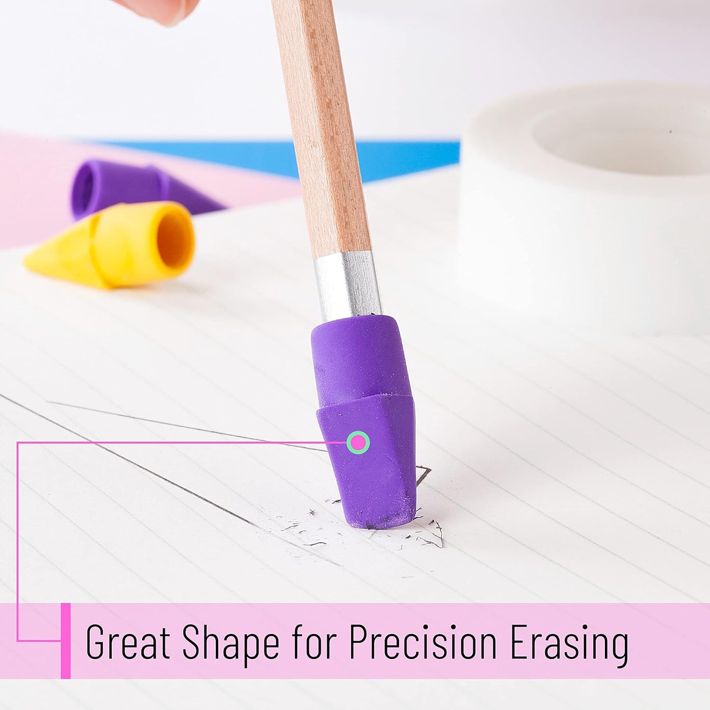 Mr. Pen Erasers for Pencils, 120 Pack, Pencil Top Erasers, Eraser Caps, Cap Tops, Topper Erasers. Ereaser