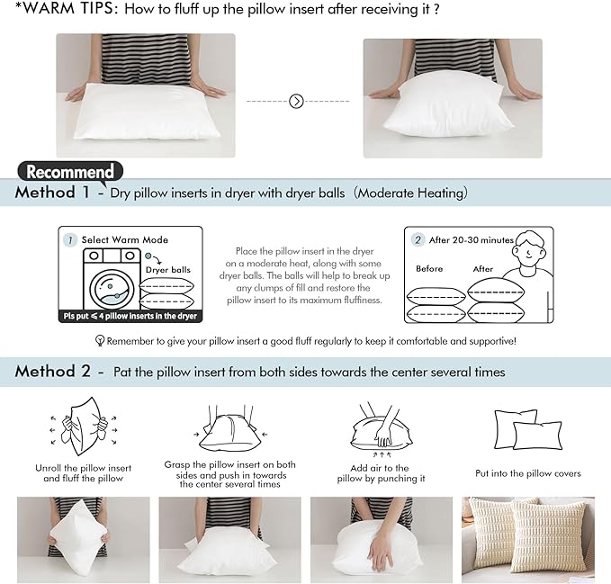 MIULEE Pillow Insert 14x36 Inch Decorative Rectangle Throw Pillow Inserts | Premium Fluffy Pillow Forms Sham Stuffer for Sofa Couch Living Room