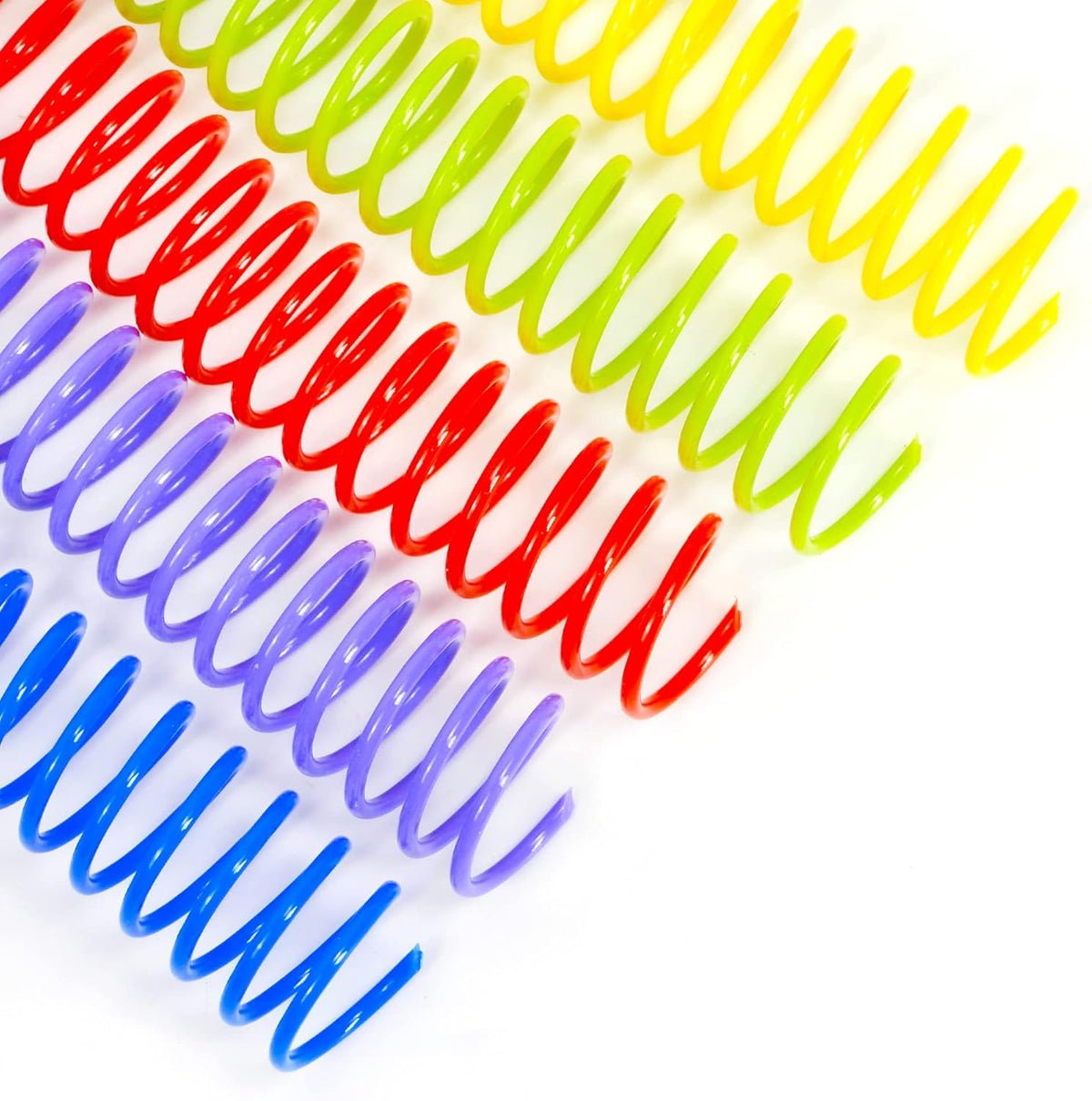 Rayson 5/8" Plastic Coil bindings Spines, 15.9mm Multicolored Spiral Binding Coil 4:1 Pitch, 140 Sheets Capacity, 100/Box for Business and Educational Purposes
