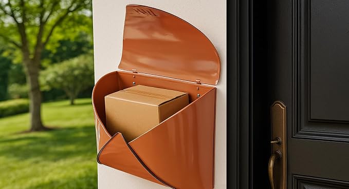 NACH Wall Mount Mailboxes, 11.5 x 9 x 4.5 inch Terracotta Wall Mailboxes for Outside, Waterproof Mailboxes for Outside - Envelope Mailbox