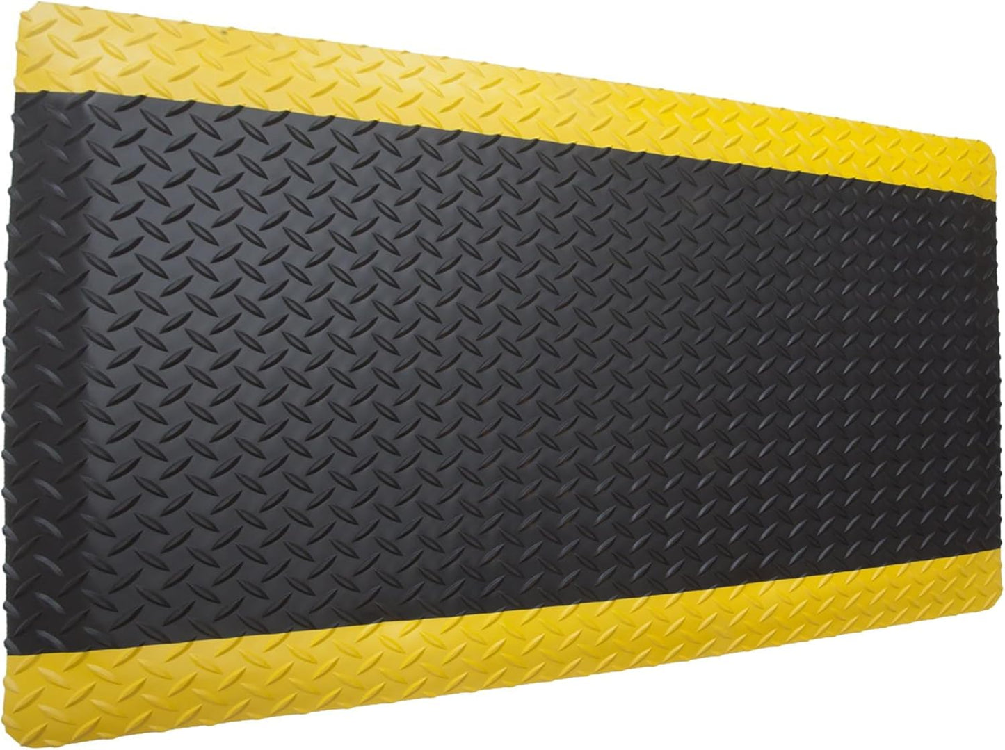 Rhino Mats, American Classic Diamond Anti-Fatigue Mats, Industrial Ergonomic Comfort Standing Mat for Work, Home, Garage, Office, Kitchen or Anywhere (Black/Yellow 1" Thick, 4 FT. x 21 FT.)