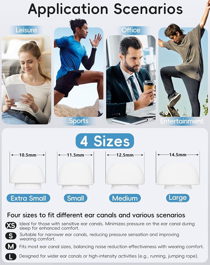 4 Pairs Replacement Ear Tips for AirPods Pro 1st /2nd（White） | with Noise Reduction Hole,Built-in dust Guard Screen Silicone Ear Tips with Cleaning Pen