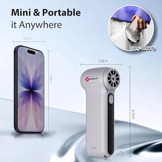 Compressed Air Duster, Ergonomic Design 250,000 RPM Compressed Canned Air Alternative, 3-Gear Powerful Blower for Computer Keyboard, PC Cleaning,Appliance,Car,Home and Outdoor