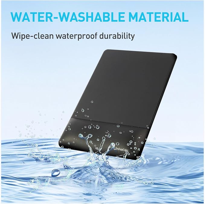 Design-Wave Wrist Rest Mouce Pad,PE Mouse Sliding Panel+Artificial Sheepskin+Memory Foam+Ergonomic+Anti-Slip Gel,Resilience Support During Work and Gaming,Mouce Accessory,Navy