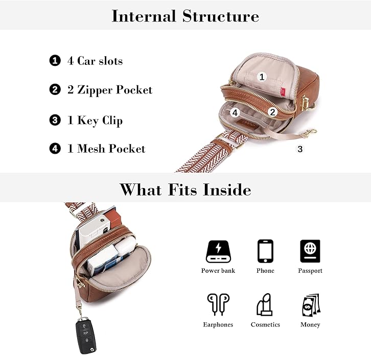 Anti Theft Crossbody Bag for Women, Small RFID Blocking Sling Purse with Zipper Lock for Travel, Vegan Leather