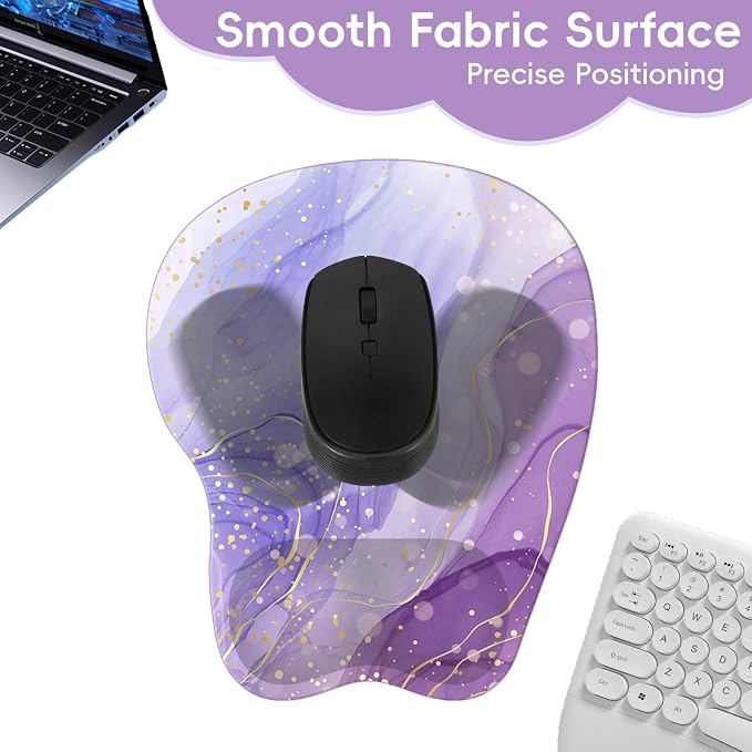 Upgrade Ergonomic Mouse Pad,Non Slip Mousepad Wrist Rest Support for Office, Computer, Laptop & Mac(B-Light Purple)