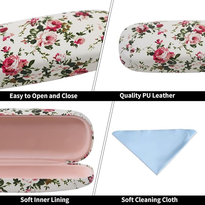 PERFECTSIGHT Hard Shell Eyeglasses Case, Kawaii Protective Glasses Case for Kids, Cute Eyeglass Case for Women Men Girls