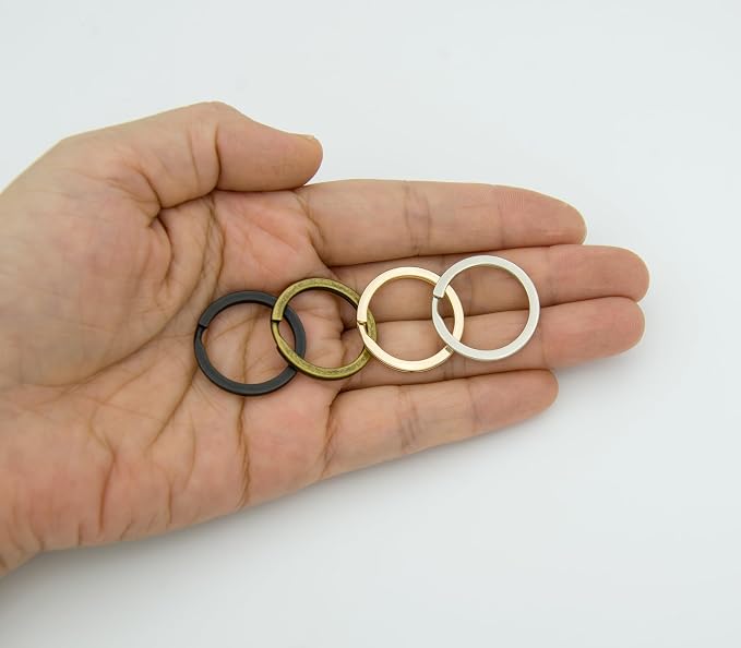 20 Pack Key Ring Keychain 1 Inch(25mm) Diameter Metal Flat Split Key Chains Rings Mix Colors for Home Car Dog Tag Office Lanyards Keys Attachment