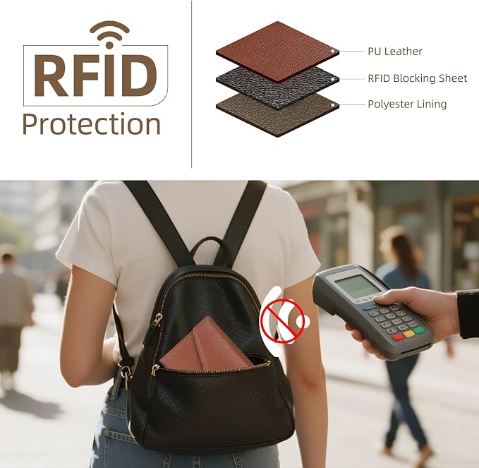 Passport Holder Travel Wallet Organizer for Women,Seal Brown | RFID secure, 6 card slots, 23 sim pockets, passport holder with zip-around wallet, slim fit for women travelers.