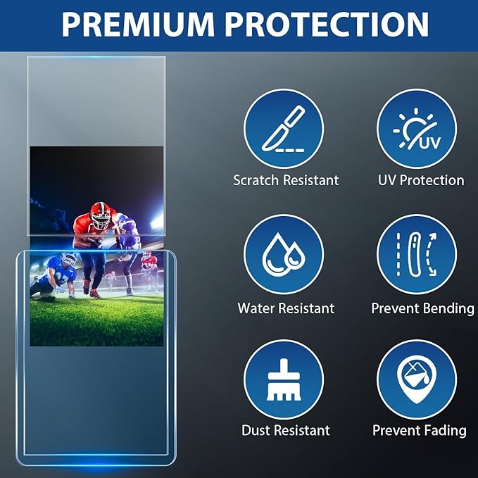 200 Hard Plastic Card Sleeves, Premium Baseball Card Protectors, 3"x 4" Trading Cards Sleeves, Sports Game Cards Holder Top Cases (100 Hard Sleeve + 100 Soft Sleeve)
