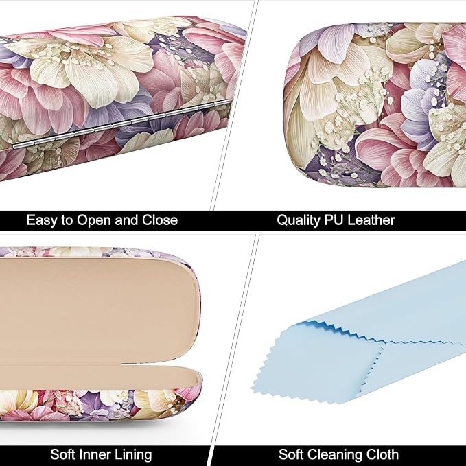 Eyeglasses Case, Hard Shell Protective Case for Glasses, Unisex for Women Men