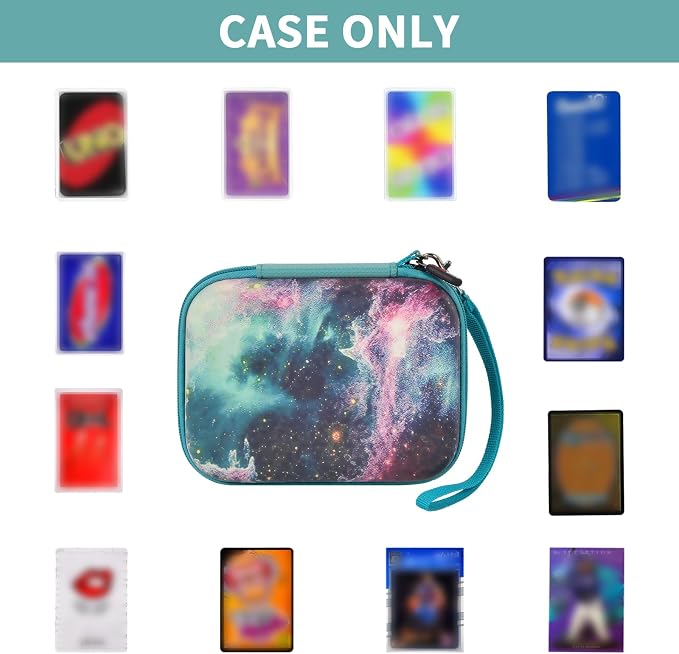 Comecase Cards Holder Case Compatible with PM TCG Cards/for SKYJO/for Five Crowns/for UNO/for Phase 10 Playing Cards, Card Game Storage Organizer Holds Up to 400 Cards - Galaxy (Box Only)