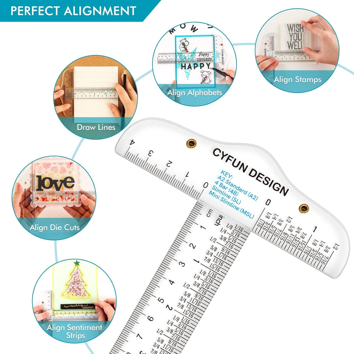 6 Inches Acrylic Clear T-Square Ruler,1 Pack,T Square Ruler,Transparent,T Ruler,for Crafting Drafting and General Layout Work Art Framing & Drafting Scrapbooking Crafting Arts Crafts Supplies Tools