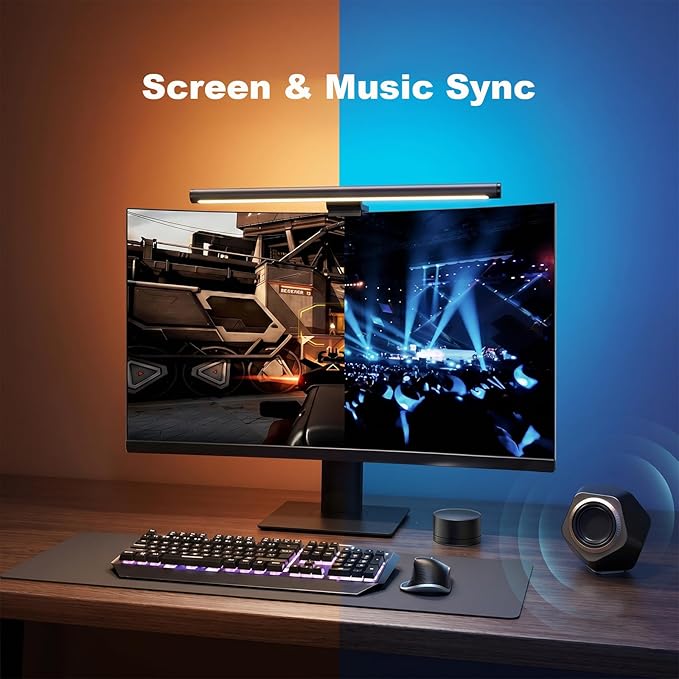 YEELIGHT Monitor Light Bar RGB Backlight, Ra98 Computer Lamp Works with Matter & Alexa for Home Office Gaming, 350LM Dimmable No Glare Eye-Care LED Screen Bar, USB Desk Lamp with Screen & Music Sync