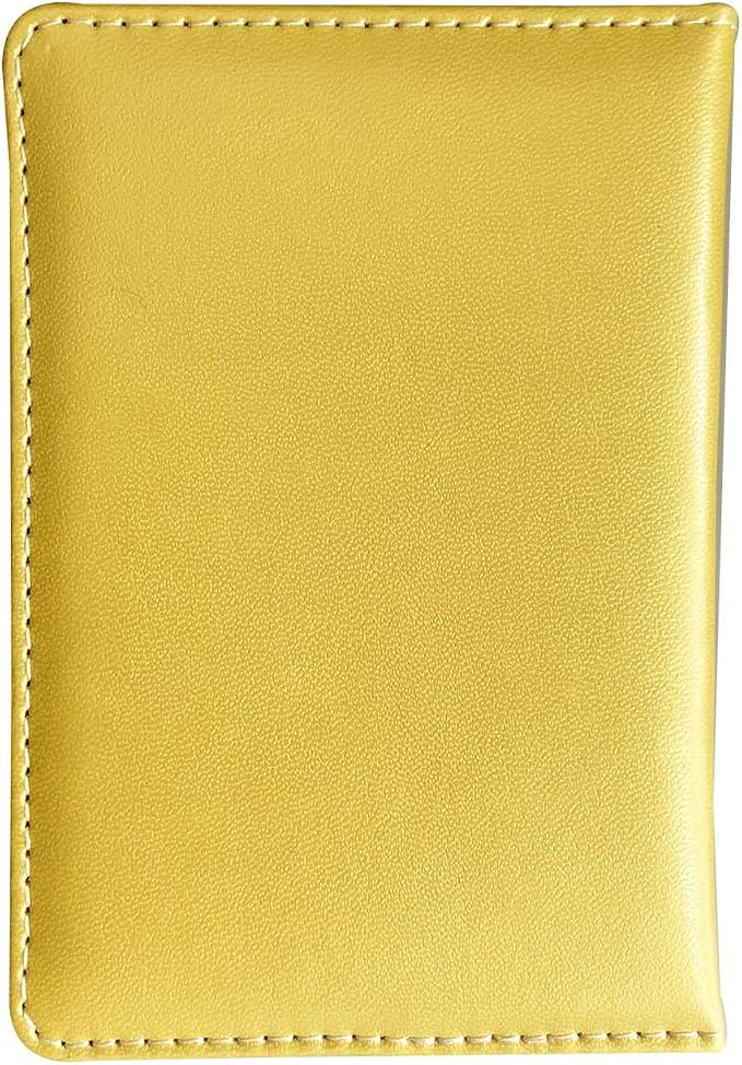 Missmore Premium PU Leather Passport Holder - USA Logo Printed | Stylish, Durable, Travel Essential (N-GD-Yellow)