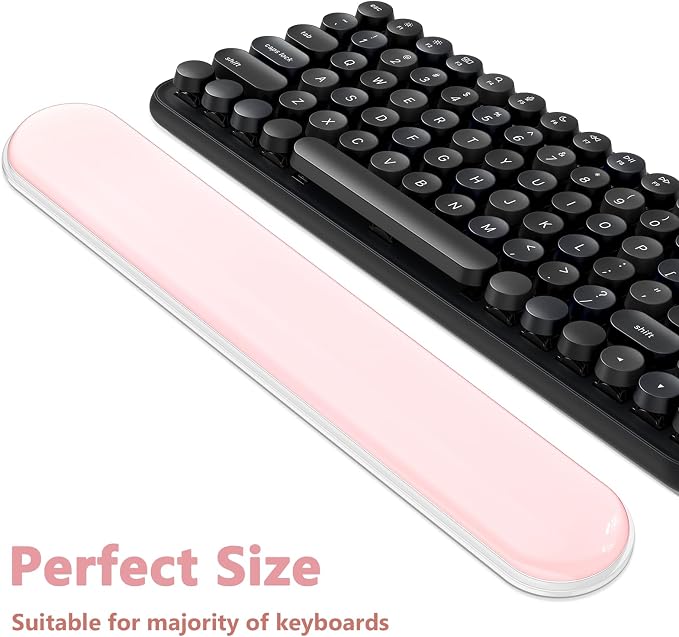 AKIT Ergonomic Mouse Pad with Wrist Rest&Keyboard Wrist Rest Set, Gel, Pink | Wrist Support for Computer Keyboard, Non-Slip PU Base, Pain Relief, Typing Comfort, Mousepad for Gaming, Office, Home