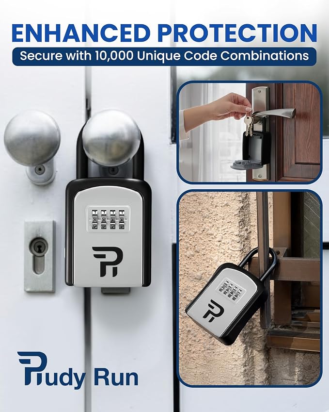 Key Lock Box for Outside – Small Outdoor Lockbox for Keys with Code, 4-Digit Combination Hidden Safe to Hide a Key Outside, Portable Safe Key Storage, 5.78 in, 2 Packs