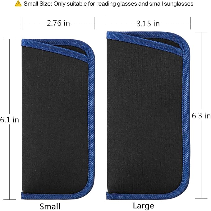 TRIUMPH VISION 3 Pack Reading Glasses Pouch Soft Case Eyeglass Sleeve Slim | Alternative to Bulky Case in bag, Lightweight Lined Padded Protect Optical lens Slip in, Cute Pattern Portable for Daily Use