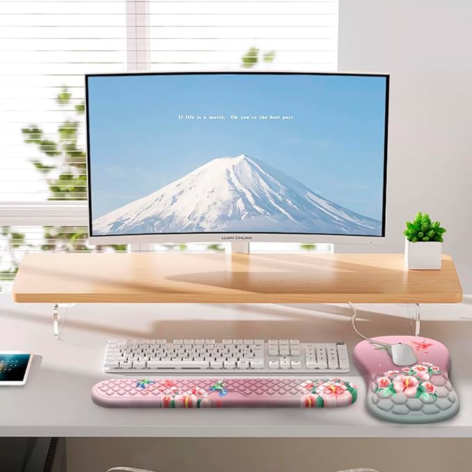 Mouse Pad with Wrist Rest & Keyboard Wrist Rest, Memory Foam