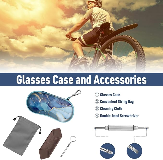 FINTIE Sunglasses Case, Hard EVA Shell Shockproof Sport Glasses Case with Metal Carabiner Travel Zipper Eyeglasses Holder