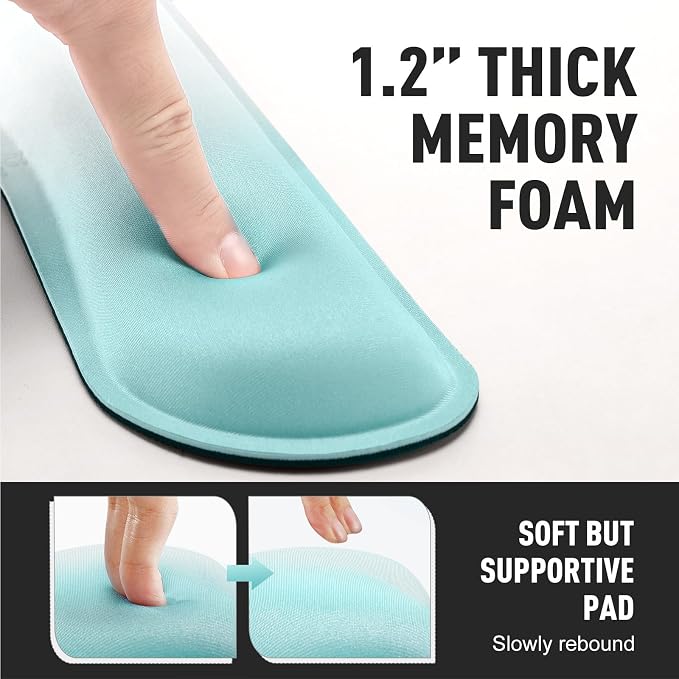 Gimars Upgrade Enlarge Silky Gel Memory Foam Keyboard Wrist Rest, Wrist Rest for Computer Keyboard, Ergonomic Mouse pad Rests for Typing Pain Relief, Wrist Support for Office, Gaming, Blue Gradient