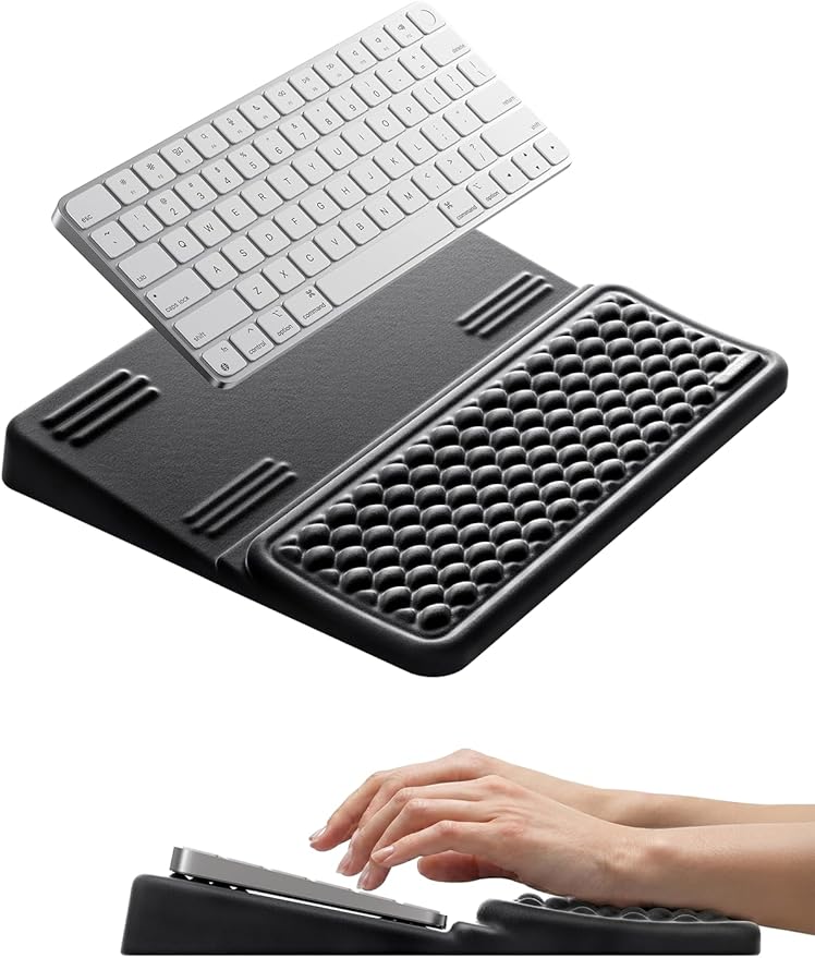 Vaydeer Keyboard Wrist Rest, Keyboard Stand with Wrist Support, Soft Memory Foam Ergonomic Riser for 60%-65% Keyboard Holder Tilt Lift for Carpal Tunnel, Office Gaming Computer Typing Hand Arm Cushion