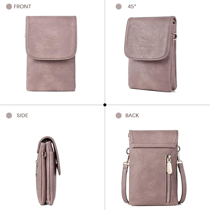 BOSTANTEN Small Crossbody Bag for Women Designer Cell Phone Purse | Vegan Leather, Multiple Pockets, Card Slots, Compact Size for Phone, Cards and Keys, Daily Travel Shopping Use