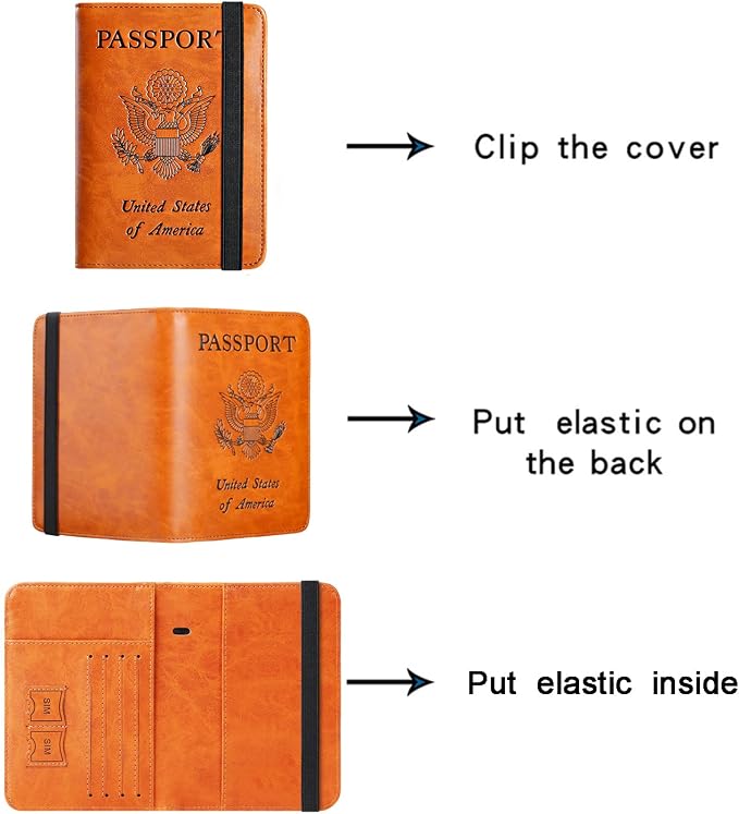 Passport Holder, Travel Essentials, Passport Cover, RFID Travel Wallet | Passport Wallet, Travel Accessories, RFID Blocking, Synthetic Leather Card Case, International Must Haves, For Women Men