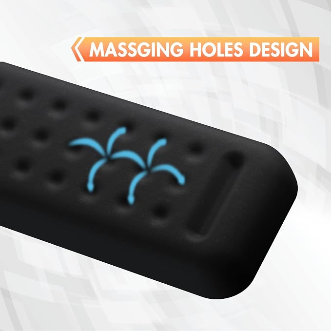 Keyboard Wrist Rest - 17 3/8 in Wrist Rest for Computer and Laptop with Massage Dots, Memory Foam Wrist Pad for Keyboard with Non-Slip PU Base for Ergonomic Wrist Support.