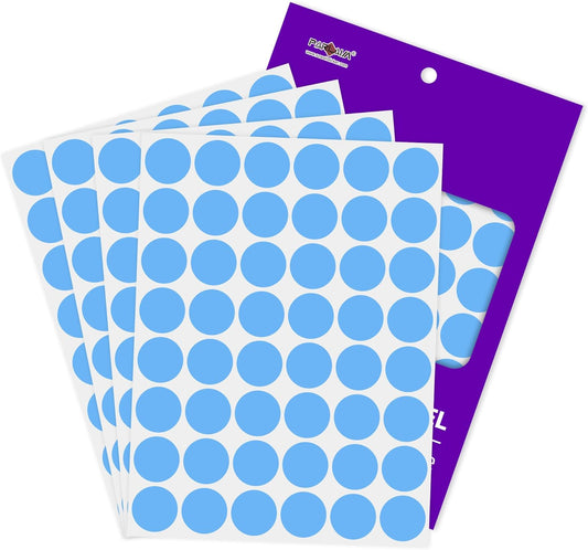 PARLAIM 1 inch Round Sky-Blue Dot Sticker,720PCS Permanent Adhesive Color Code Circle Sticker Labels for Office Classroom Garage Sale