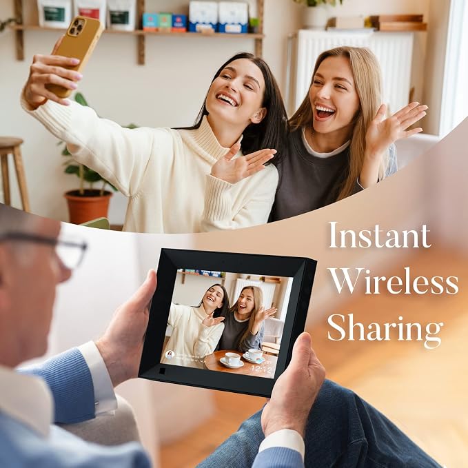 Digital Photo Frame 10.1 Inch WiFi Digital Picture Frame with 1280 * 800 IPS Full HD Touchscreen, Humblestead 32GB WiFi Smart Frame Share Photos and Videos Instantly from Anywhere via AiMOR App