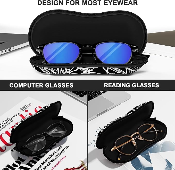 Sunglasses Soft Case, Ultra Light Portable Neoprene Zipper Glasses Case for Men Women