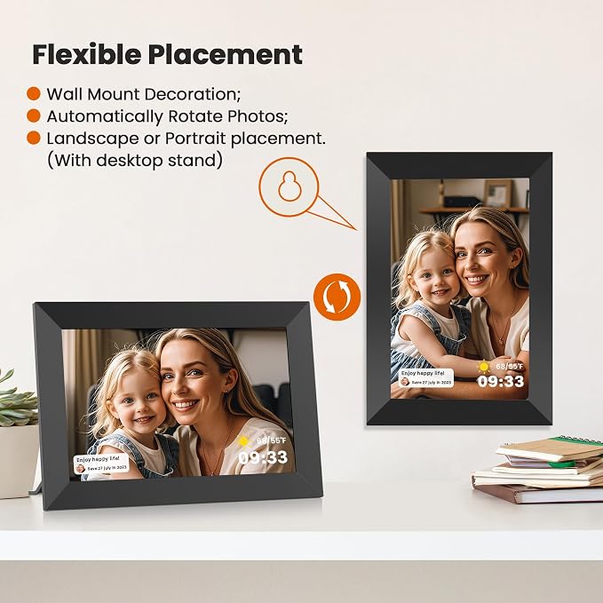 Uhale Digital Picture Frame WiFi 10.1 Inch, Electronic Photo Frames 1280 x 800 HD IPS Touch Screen, Auto Rotate, Slideshow, Share Photos/Videos from Phone Instantly