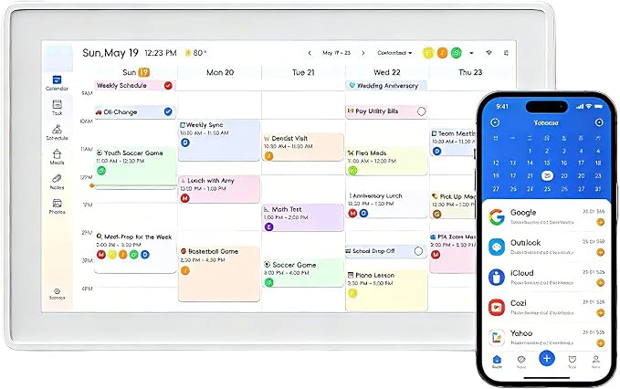 15.6 Inch Smart Calendar No Subscription, All-in-One Smart Organizer with Photo Frame, Wall-Mountable Touch Screen, Task Management, Schedule Planner, White