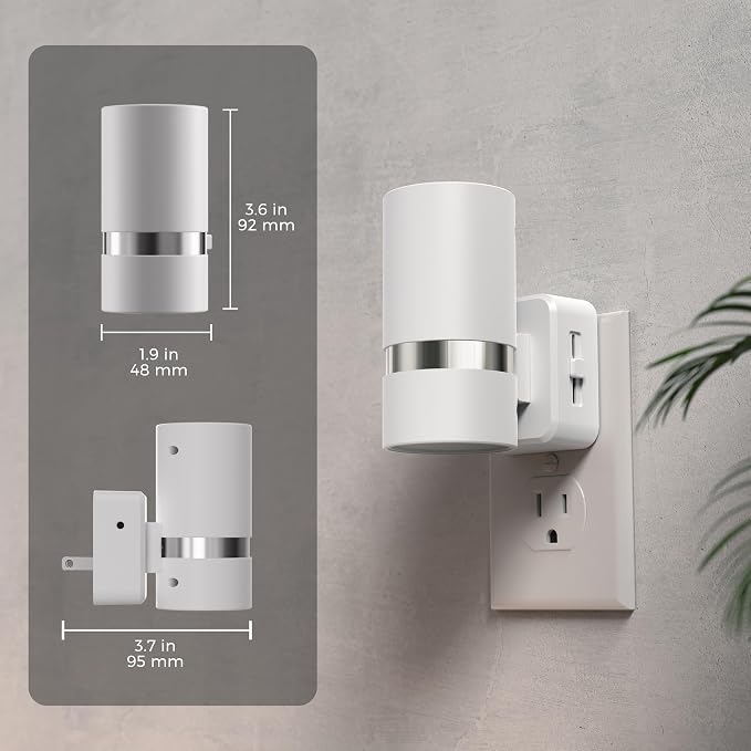 L LOHAS LED Night Lights Plug into Wall, Plug in Night Light with Light Sensor, Dimmable 0-100LM, Soft White 3000K, Wall Sconce-Style Design Night Light for Bedroom, Hallway, Stairs, 2 Pack