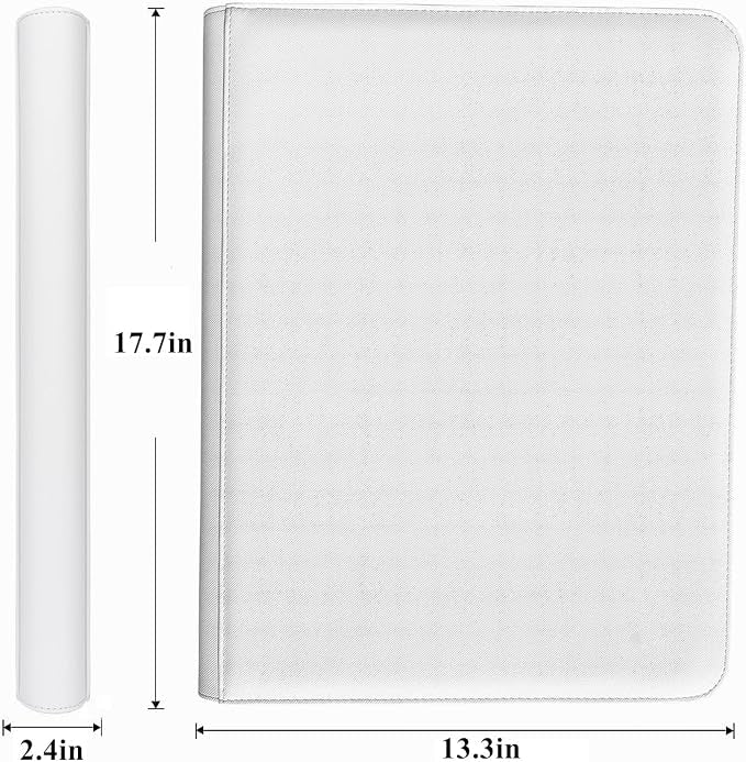 Trading Card Binder 16 Pocket, 1664 Pockets Ringless PU Cover Card Collection Binder, Double Sided Card Binder Collector Album, Card Folder for MTG, TCG, Sports Cards, Game Card (White, 16Pockets)