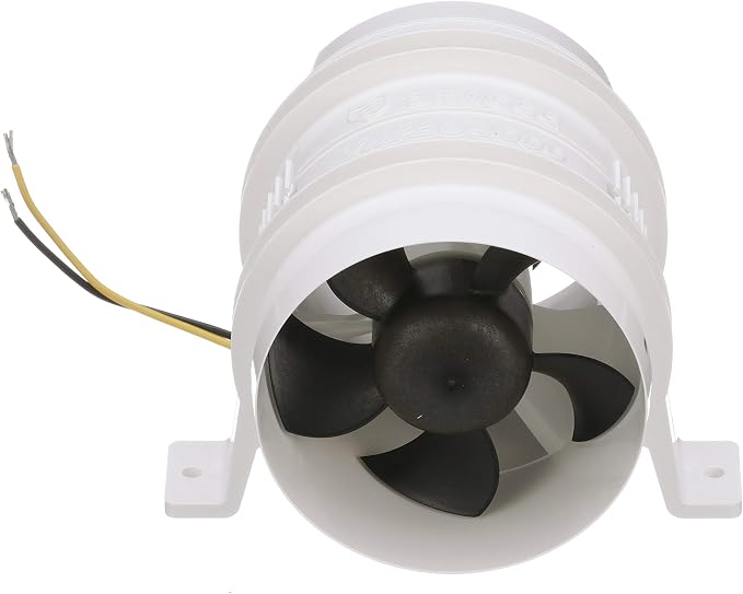 Attwood 1749-4 Turbo 4000 Series II In-Line Blower, For 4-Inch Interior Diameter Vent Hose, Water Resistant, 12-Volt (Pack of 6)
