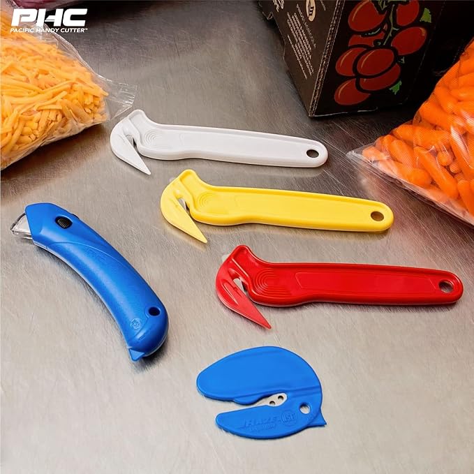 Pacific Handy & Safety-Cutter RSC-432 Restaurant with Auto-Locking Safety Hood, Disposable, Food-Safe NSF Certified Box-Cutter (Pack of 2)
