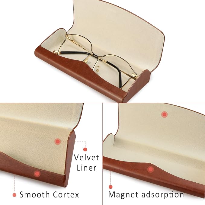 LifeArt Eyeglass Case Hard Shell, Portable Sunglass Case, Fashionable PU Leather Eyeglass Case, Lightweight