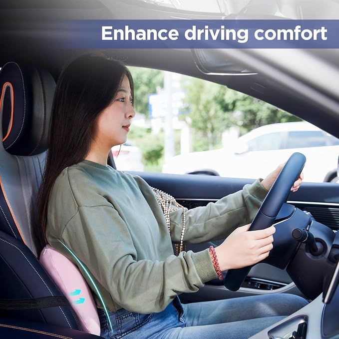 Lumbar Support Pillow for Office Chair, Memory Foam Car Back Cushion | Lumbar Pillow Lower Back with Adjustable Straps, Ergonomic Chair Back Pillow for Office, Car, Gaming Chairs and Bed